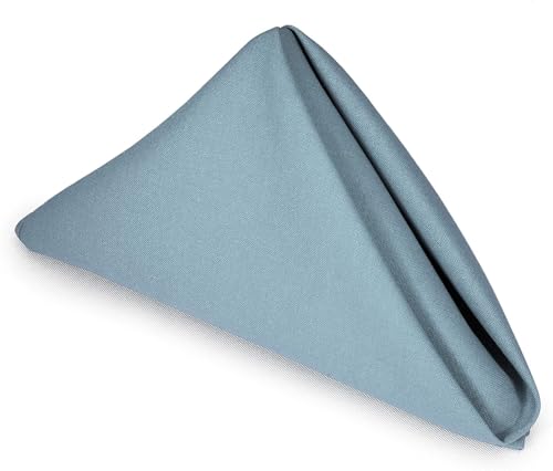 Image of Kitchen Napkin 100% Cotton Aqua Blue - Pack of 12 (10 inchx10 inch Inches) Dinner Napkins with Hemmed Edges,Cloth Napkins for Wedding,Parties,Hotels
