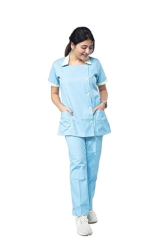 Image of UNIFORM CRAFT Women's Polyester and Cotton Twill Nurse Uniform, Light Blue (2XL)