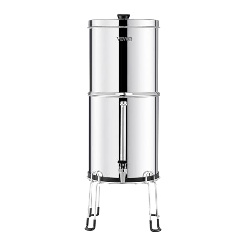 VEVOR Water Filter System, 2.25G 304 Stainless-Steel Countertop Filtration System, Reduces Lead and up to 99% of Chlorine, with 2 Activated Carbon Filter, 2 Defluorination Filter, Spigot by VEVOR - Image 9