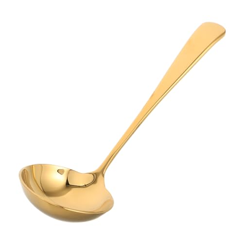 Stainless Steel Soup Ladle with Long Ergonomic Handle Comfortable Grip Serving Spoon for Hot Pot and Cooking High Heat Endurance Seamless Design Kitchen Utensil for Home and