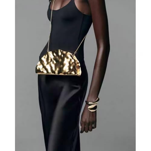 Image of Acrylic Shell Clutch Purse for Women Metallic Evening Bag Large Designer Acrylic Handbag for Wedding Party Prom