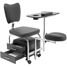 35.43 Inch Manicure Pedicure Chair Nail Table, Adjustable Nail Desk Workstation with Rolling Wheels Drawers, Nail Table Professional Trolley, for Nail Tech Home Beauty Salon Nail Salon