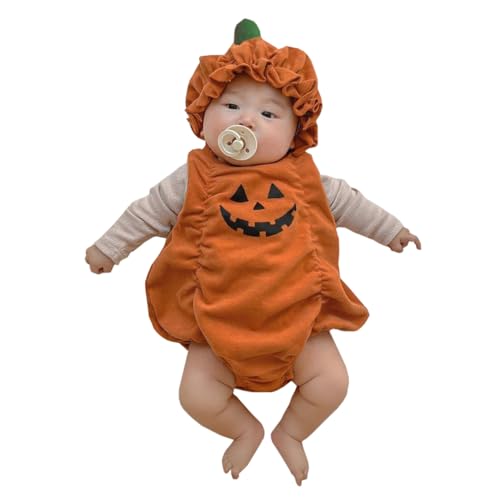 ベビー コスプレ衣装 パンプキン ハロウィン かぼちゃ コスチューム 子供 コスプレ 仮装 万聖節 かわいい キッズ用 2点セット (オレンジ, 66cm)