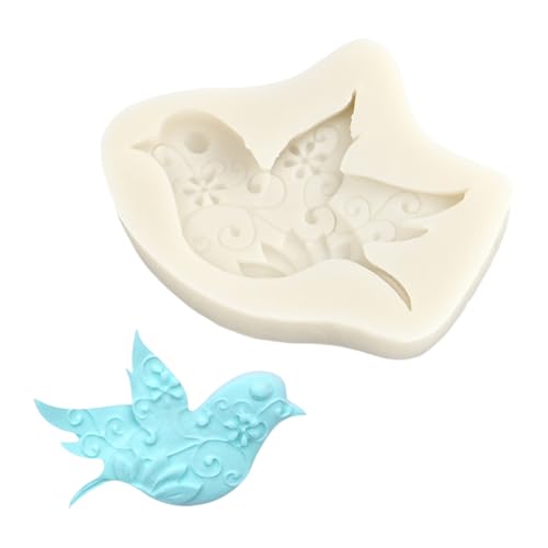 Molde de silicona con diseño de pájaros, no pegado, fondant, herramienta de decoración para tartas de queso trufa, fácil de limpiar
