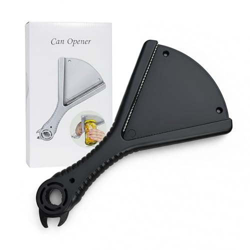 Jar & Bottle Opener Effortless Grip Jar Opener Opens All Size Lids, Reduces Hand Strain, Under Cabinet Option Ideal Kitchen Gift for Seniors & Weak Hands (Black)