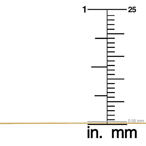 Kooljewelry 10k Yellow Gold 0.55 mm Venetian Box Chain Necklace (16, 18, 20, 22, 24, 30 or 36 inch)3