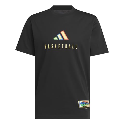 adidas Men's Tall Size Worldwide Hoops Logo Graphic Basketball T-Shirt2