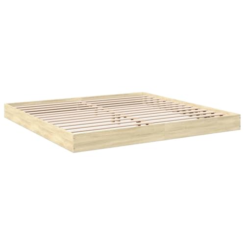 vidaXL Estructura de Cama Madera de ingeniería Roble Sonoma 180x200 cm, Muebles de Dormitorio, Camas, Cama Doble, Cama, somier, Cama de palets