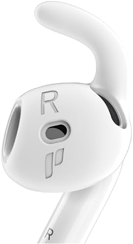 Proof Labs 4 Pairs for AirPods 4 Ear Hooks Covers [Added Storage Pouch] Anti Slip Ear Tips Accessories Compatible with Apple AirPods 4th Generation (White)