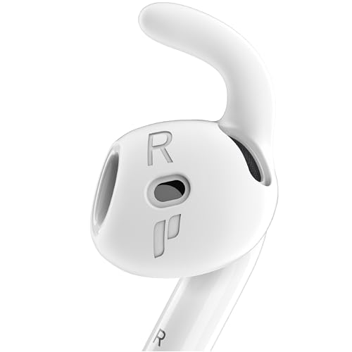 Proof Labs 4 Pairs for AirPods 4 Ear Hooks Covers [Added Storage Pouch] Anti Slip Ear Tips Accessories Compatible with Apple AirPods 4th Generation (White)