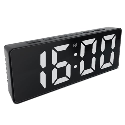 Relógio despertador digital, conexão USB, Relógio LED de mesa com visor de temperatura, brilho ajust