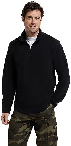 Mountain Warehouse Camber II Mens Half-Zip Fleece - Microfleece Black Large