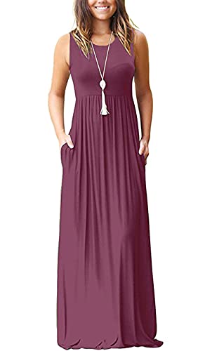 MOLERANI Women s Sleeveless Summer Maxi Dress Long Casual Dress Mauve XL