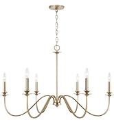 Austin Allen AA1029MA Weston Transitional Mid-Century Style Round Candle Chandelier, 6-Light 360 ...