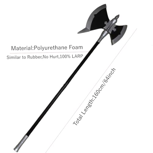 damdos Halloween Prop 64 Frieren Staff Stark Cosplay Axe Hammer,Large Frieren Journey Stark Axe Beyond Cosplay Prop Costume Birthdays Gifts