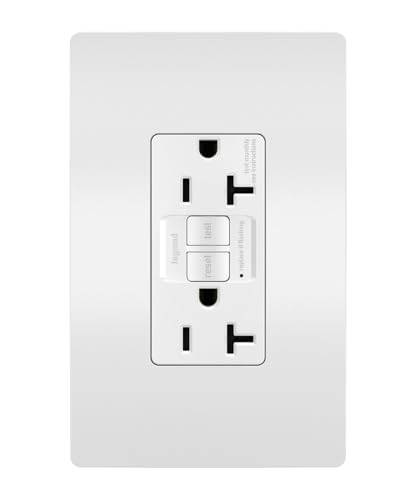 Prise GFCI Legrand Radiant 20A finition haut de gamme blanche avec plaque pure