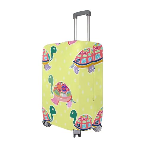 Joisal Graphic Luggage Covers for Suitcase Protector Elastic Colorful Tortoise Print Yellow Travel Suitcase Accessories, XL, Fits 29-32 Inch Case3