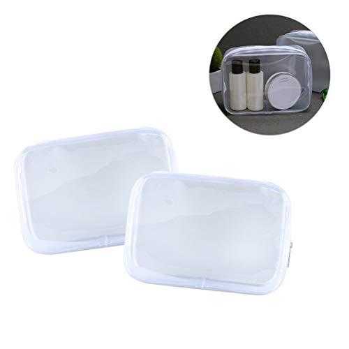 Lurrose 6 peças de PVC transparente bolsa cosmética de viagem com zíper de armazenamento bolsa de to