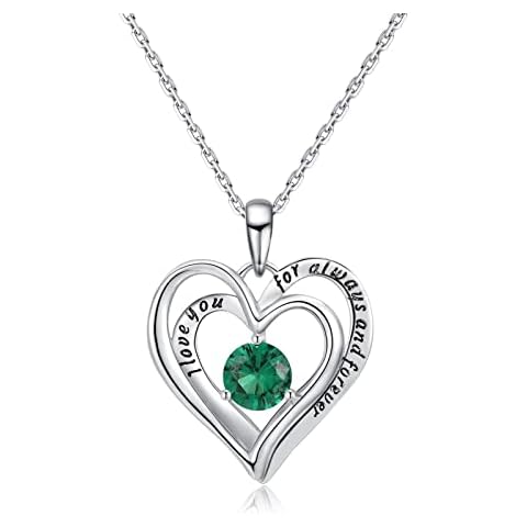 Qings 925 Sterling Silver Birthstone Pendant Necklace Cover