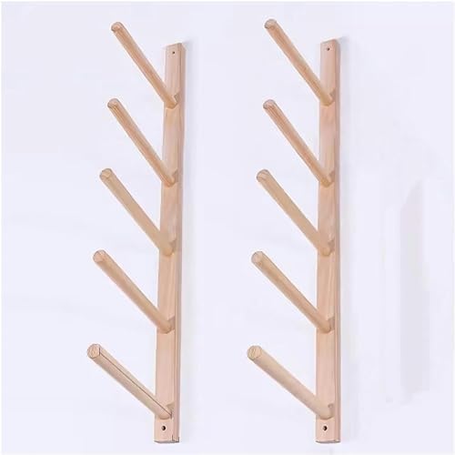 Wall-Mounted Yoga Mat & Foam Roller Rack, Wooden Storage Holder for Exercise Mats, Space-Saving Organizer for Home Gym & Fitness Class Display Stand