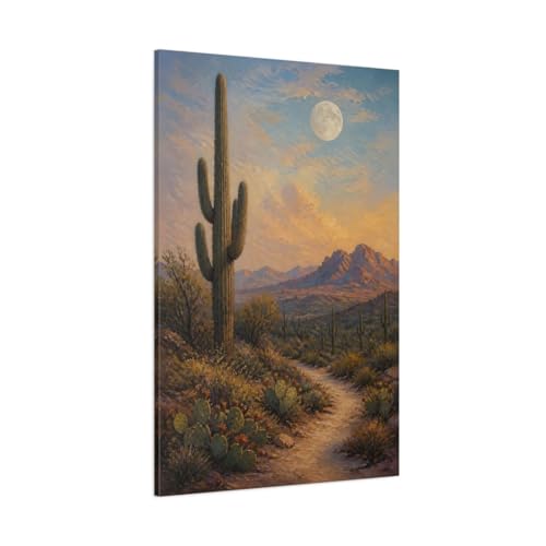 Tableau salon grand format saguaro pour habiller un mur vide au-dessus du canapé