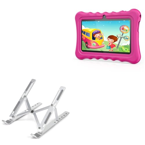 Image of BoxWave Stand and Mount Compatible with Excelvan X77 - Compact QuickSwitch Stand, Portable Multi Angle Viewing Foldable Riser - Metallic Silver