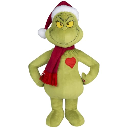 Gemmy Grinch Holiday Greeter con corazón iluminado, multicolor