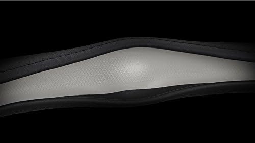 Miniatura 5 de Funda universal para volante de auto de cuero de Coofig con costura a mano, transpirable, antideslizante, 15 pulgadas, M, Blanco