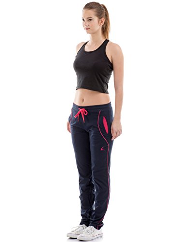 Image of Lovable Women Girls Cotton Solid Track Pant in Blue Color- NEO Classic Track-N.Blue