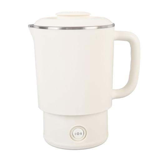 Caldera de Agua de Viaje, 600 Ml Capacidad Resistente Al Calor 600 W Potencia Portátil Hervidor Eléctrico Plegable con 2 Configuraciones Temperatura para Acampar (EU enchufe 220V)