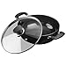 Vinod Pearl Hard Anodised Kadai with Stainless Steel Lid, 7 L, Black