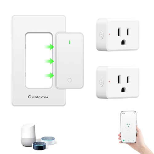 Image of Greencycle WiFi Plug with Switch,App /Voice /Wireless Switch Control,2 Plugs