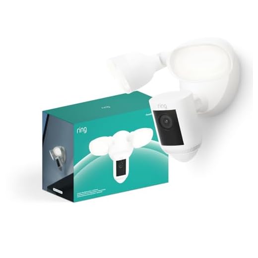 Ring caméra Floodlight Pro filaire (Floodlight Cam Wired Pro) |Vidéo 2K avec Ring Vision, détection de mouvements 3D, alternative à la vidéosurveillance | Essai gratuit de Ring Home pendant 30 jours