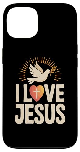 I Love Jesus Dove 平和なオリーブの枝 スマホケース iPhone 13 用