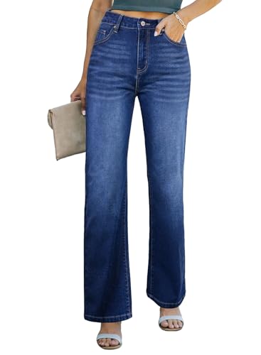 Sidefeel Women's Wide Leg Jeans Casual High Waisted Straight Zimb...