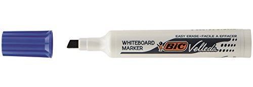 Feutres pour tableau blanc effaçables sans traces bleus pointe large biseautée BIC