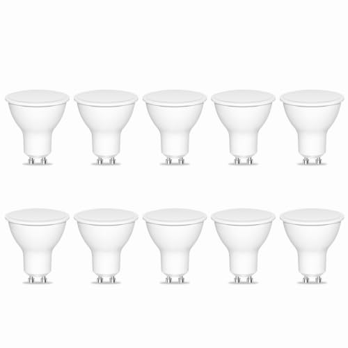 Caldarax Bombilla LED GU10 7W, Equivalente de Halógena de 50W, 600LM, 4000K Blanco Neutro Lámpara LED GU10, AC 100 240V, Bombillas de bajo consumo, Ángulo de haz de 120°, No Regulable, Paquete de 10
