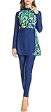 Full Coverage Bathing Suit Modest Swimwear Hijab Swimming Suit Beachwear Bikini Swimsuit with (S4, XXL)
