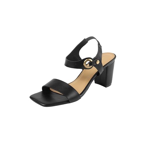 Mochi Women's Black Fashionable Block Heel Sandals UK/6 EU/39(40-411)