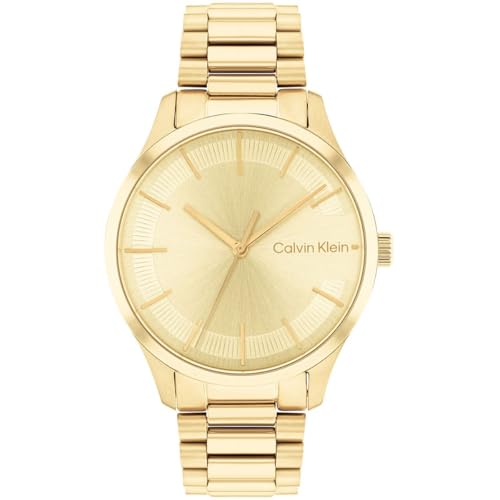 Calvin Klein Reloj Analógico de Cuarzo para Hombre y Mujer Colección Iconic con Pulsera de Acero Inoxidab