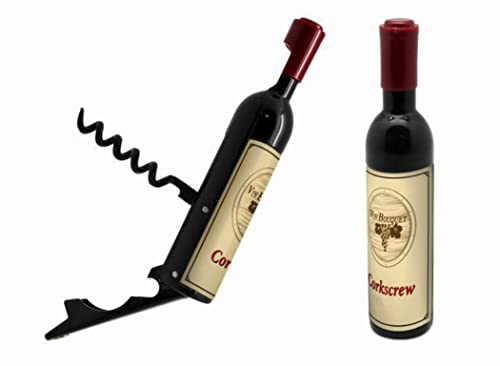 VIN BOUQUET FID 313 Décapsuleur Mini Bouteille, ABS et SS, Noir et Bordeaux, 13 x 2,5 x 2,5 cm Cover