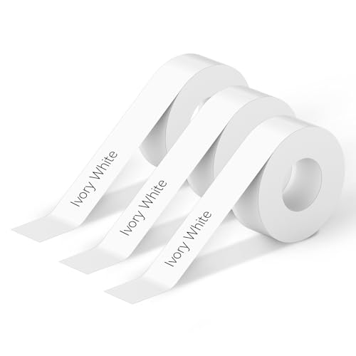 PeriPage Waterproof Oil-Resistant Continous Label Tape, 0.55" x 13.7ft, Non-BPA, Compatible with P10/D11/D110 Mini Label Printers(White 3 Roll)