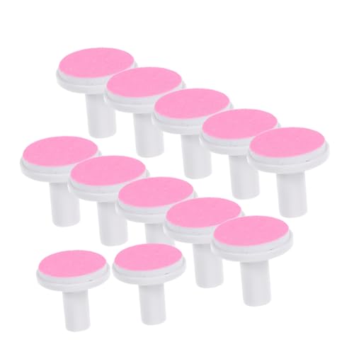 Mikikit 12 piezas Almohadillas de Repuesto para Limas Eléctricas de Uñas Adultos Cabezas de Molienda Seguras y Suaves para Cuidado de Uñas de Manos y Pies Color Rosa