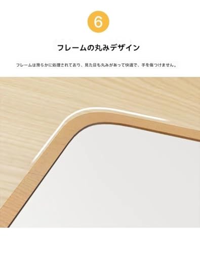 PANJIE 木製卓上ミラー 角度調整可能 北欧風 デスクミラー 化粧鏡 寝室 デスク用 大きめ おしゃれ 鏡 (長さ23 x 幅38 cm,ブラウン) [5]