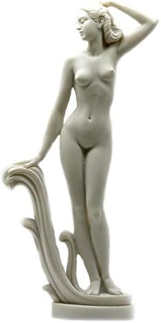 Goddess Aphrodite Venus Nude Female Figure Alabaster Statue Sculpture 12 inches