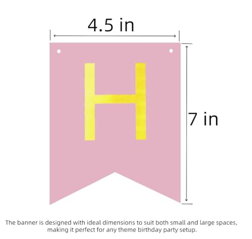 Image of Happy Birthday Banner Pink Birthday Signs Party Supplies Garland Decorations Nursery Hanging Decor (Soft Pink)