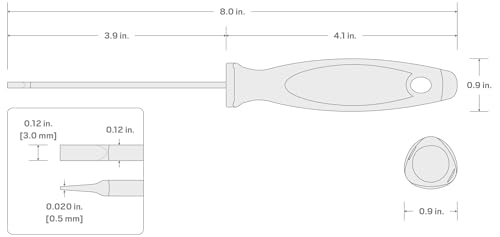 Image of TEKTON 3 mm Slotted Screwdriver (4 in. Shank) | DWS01306