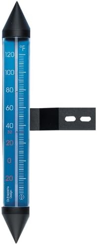HOKCO Outside Window Thermometer Right or Left Mount - Electric Blue Anodized Aluminum