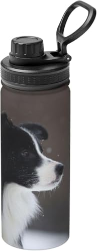 マグカップ コンビニカップ 真空断熱 ボーダーコリー犬 斑点 雪 ステンレス製 二重構造 保温 保冷 車載カップ 携帯 直飲み530ml 男の子 女の子 おしゃれ 大人 子供 プレゼント