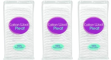 Image of x3 CottonTree 100% Pure Cotton, Super Soft Cotton Wool Pleat, White